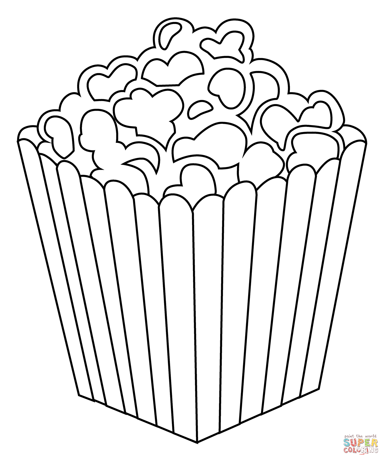 Popcorn emoji coloring page free printable coloring pages