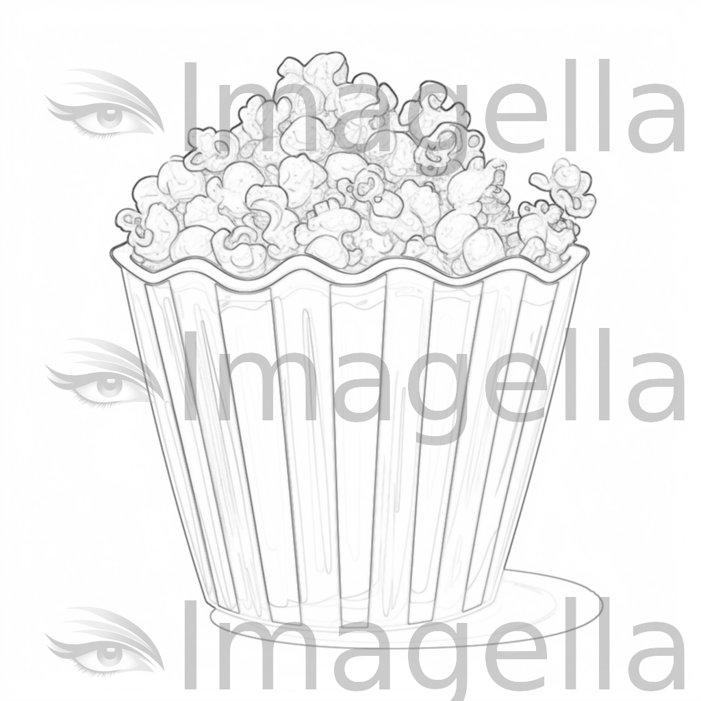 Popcorn clipart in chiaroscuro art style k vector â