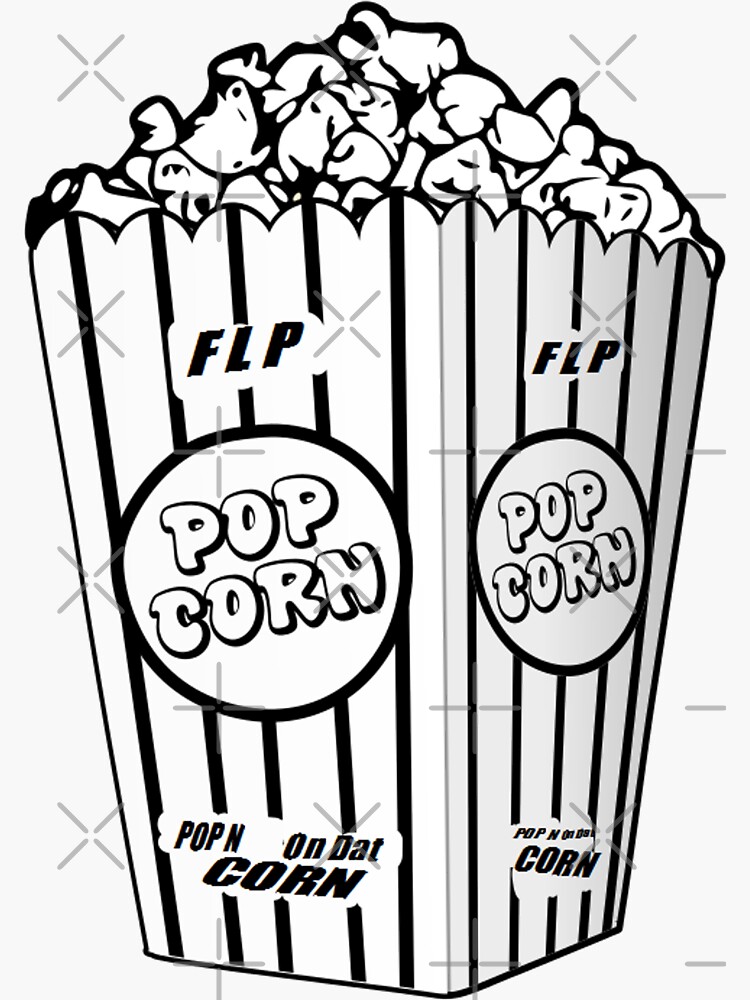 Popcorn movie pop corn snack snacks food coloring color in yourself cinema sticker for sale by draculaura