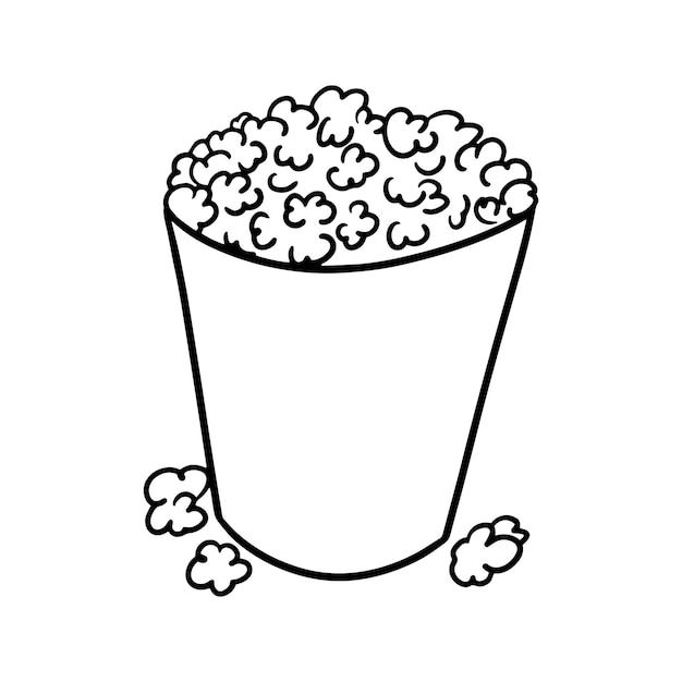 Popcorn outline vectors illustrations for free download
