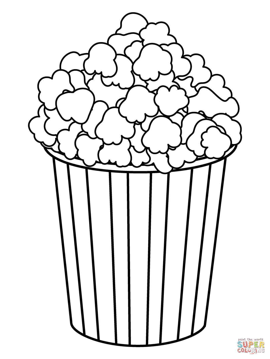 Popcorn emoji coloring page free printable coloring pages