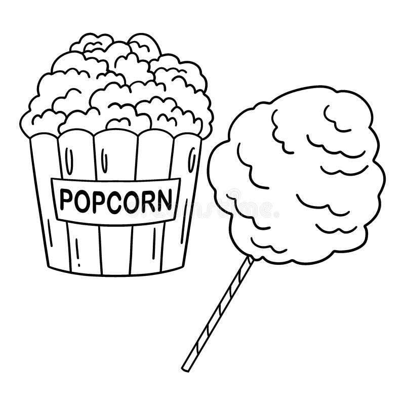 Popcorn cotton candy stock illustrations â popcorn cotton candy stock illustrations vectors clipart