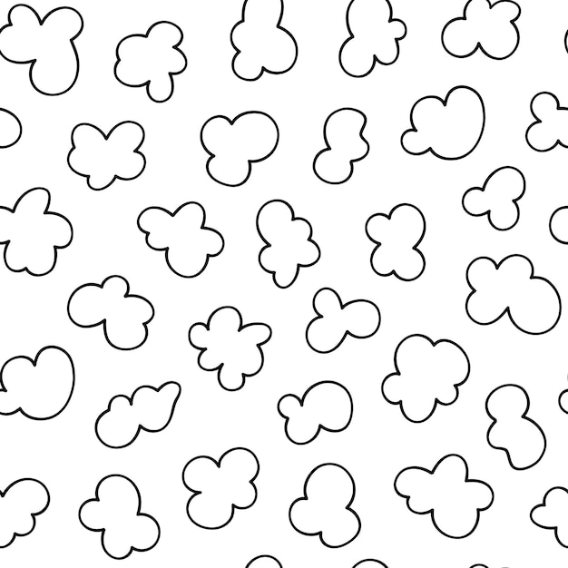 Premium vector seamless pattern with popcorn hand drawn pop corn for cinema vector illustration in doodle style on white background