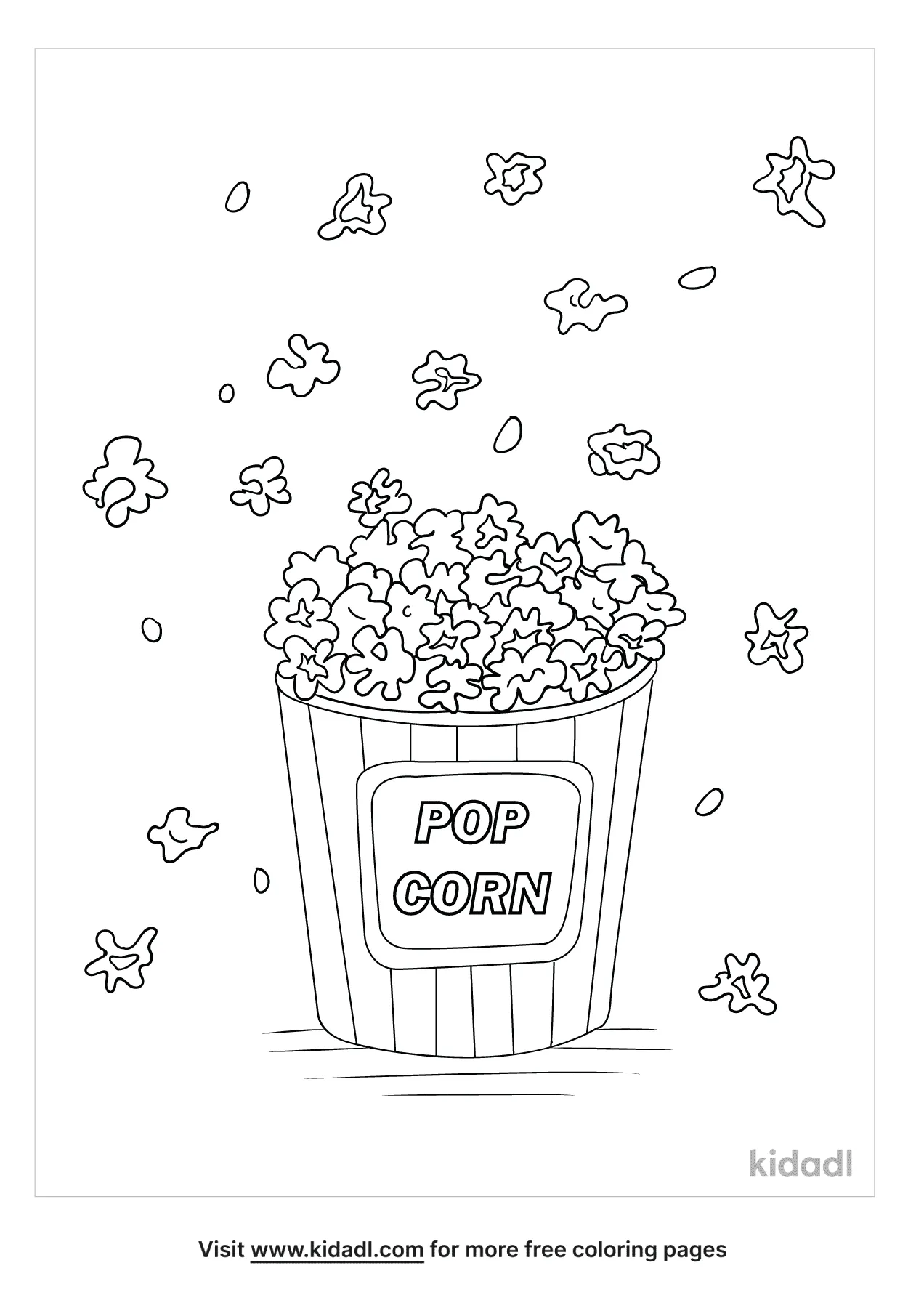 Free popping popcorn coloring page coloring page printables