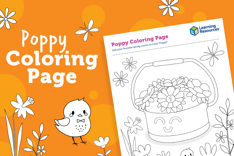 Poppy coloring page learning resources