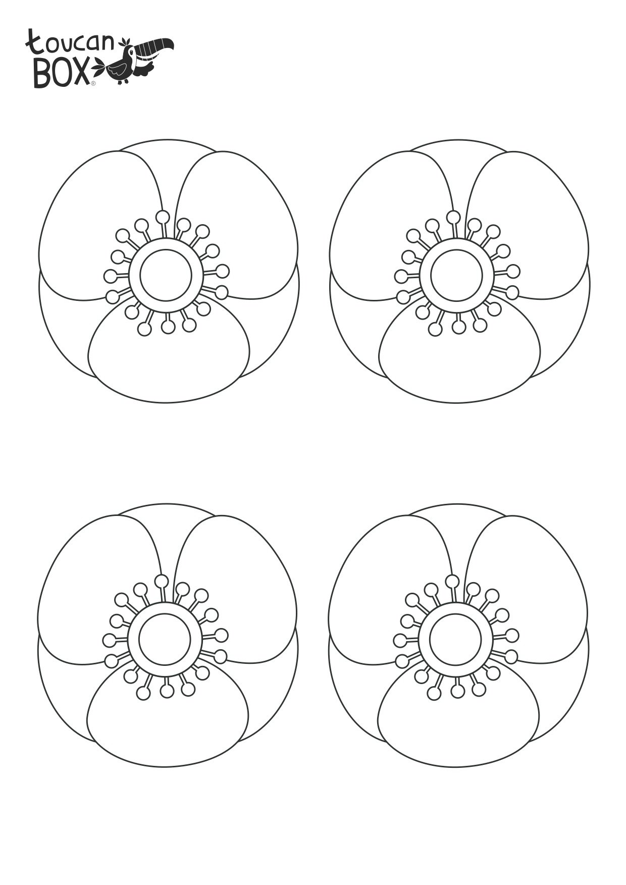 Poppy craft and free colouring in template