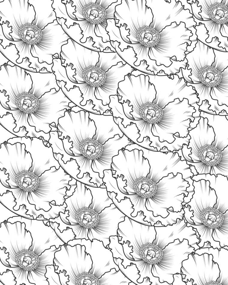 Free printable poppy coloring page