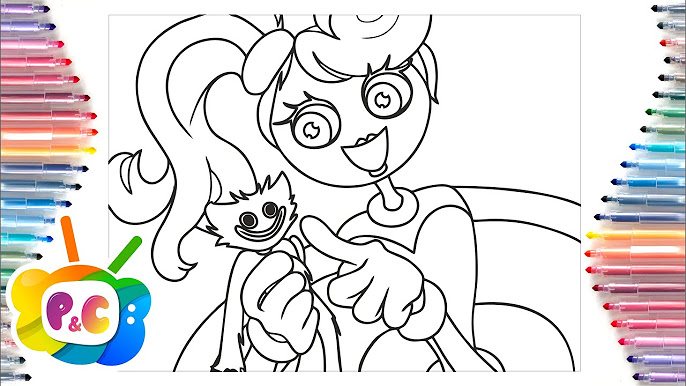 Huggy wuggy and poppy playtime coloring pages