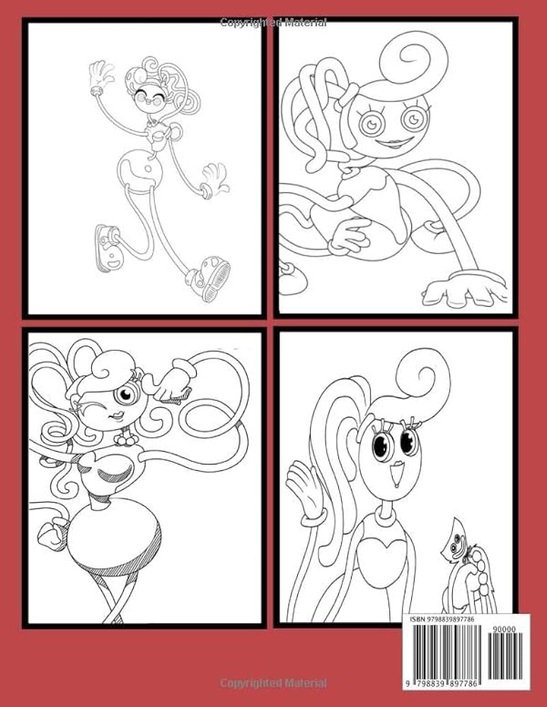 Mommy long legs coloring book kissy missy in poppy playtime chapter coloring book with high quality long legs for kids and adults to relax and have fun by mommy