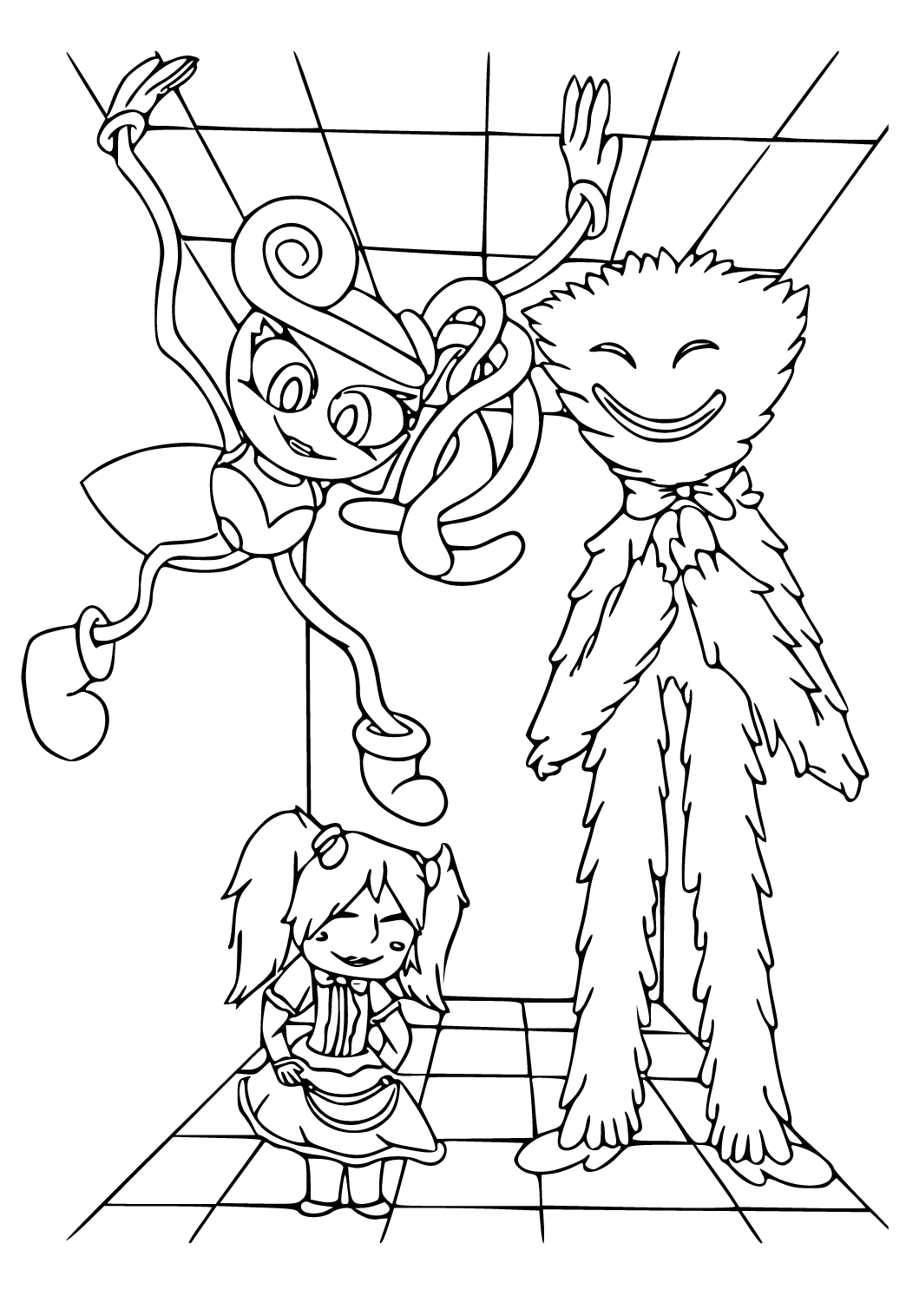 Free printable mommy long legs characters coloring page for adults and kids