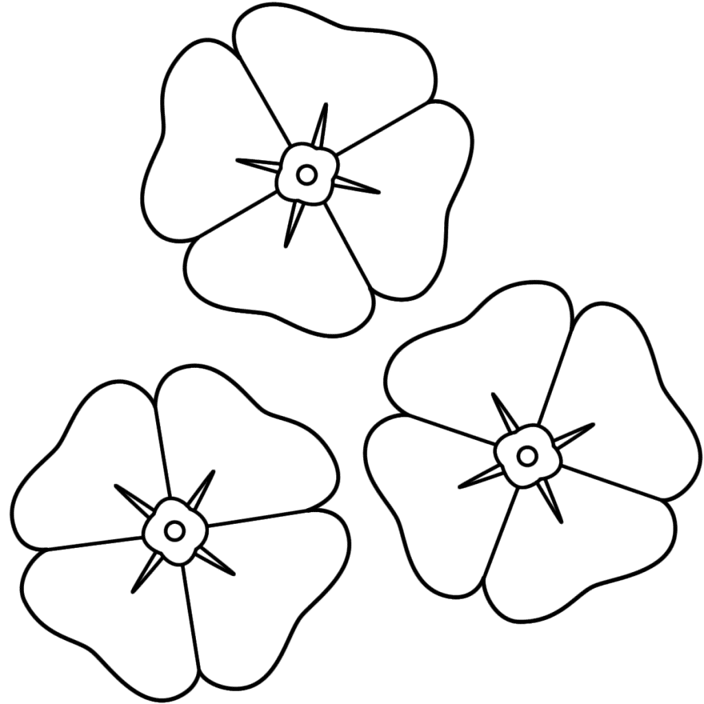 Poppies coloring pages