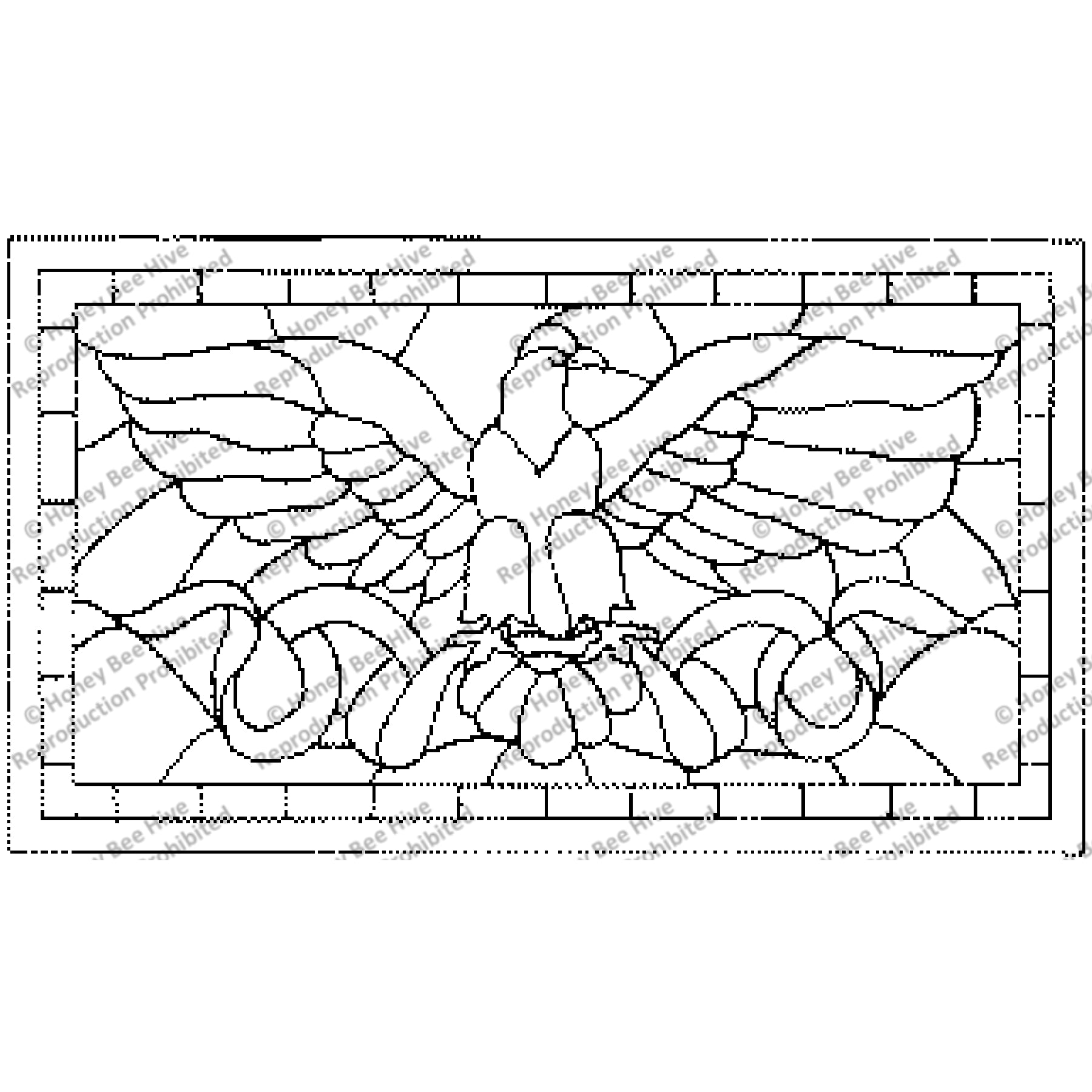 Rug hooking pattern stained glass eagle bench honey bee hive rug hooking