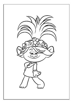 Coloring fun with poppy and branch trolls printable coloring pages for kids