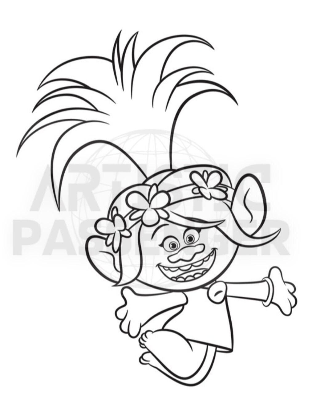 Printable trolls coloring pages for kids printable digital pages
