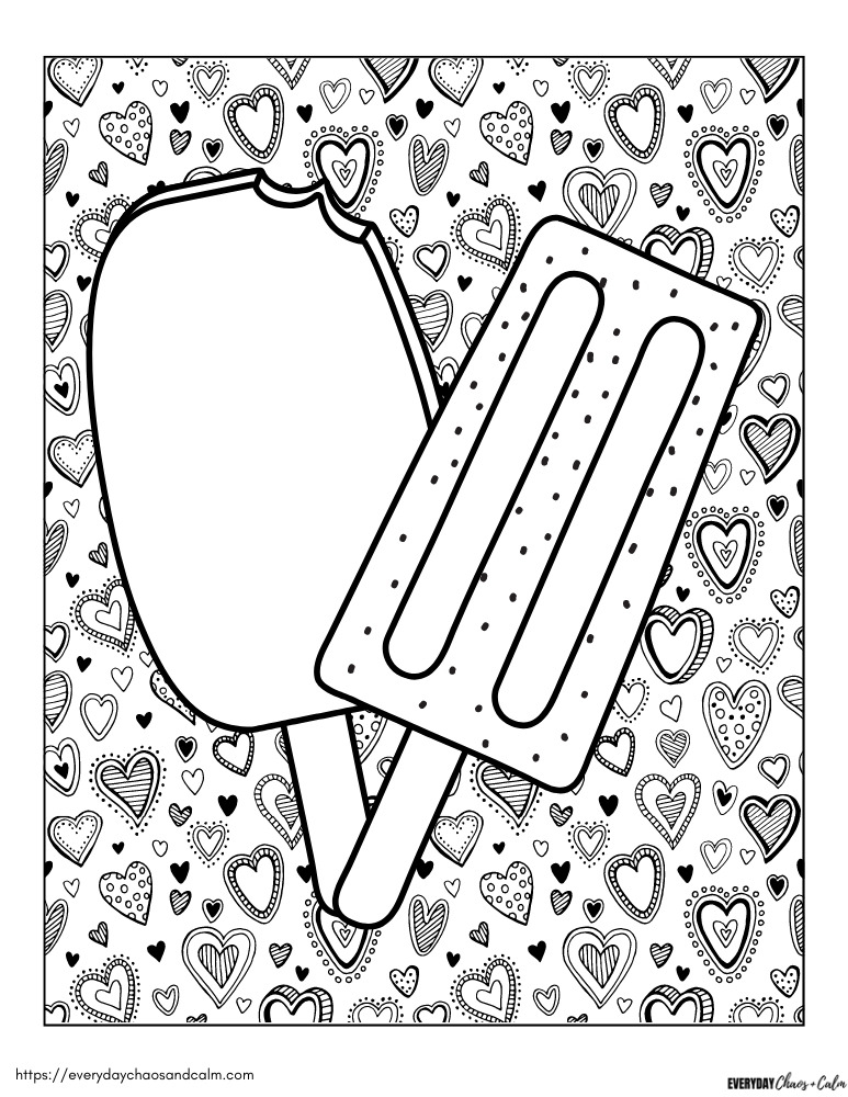 Free popsicle coloring pages for kids