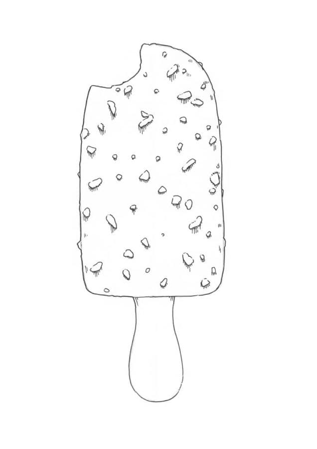 A bitten popsicle coloring page