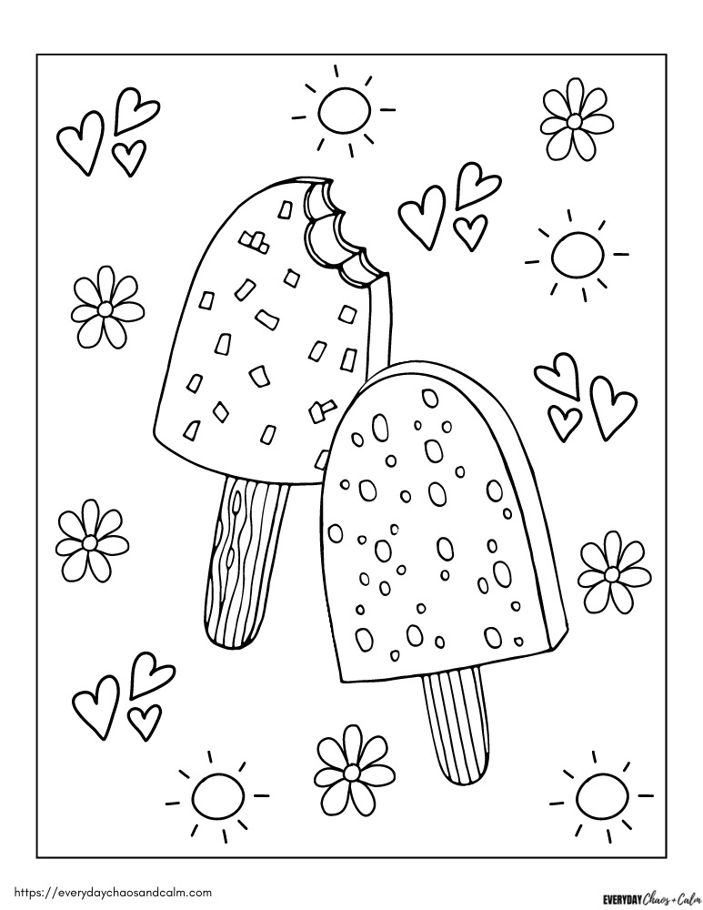 Free popsicle coloring pages for kids