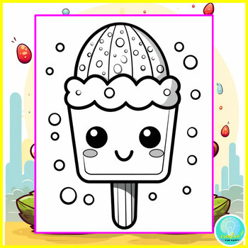 Popsicle coloring pages for kids ice cream bulletin board kawaii style freebie