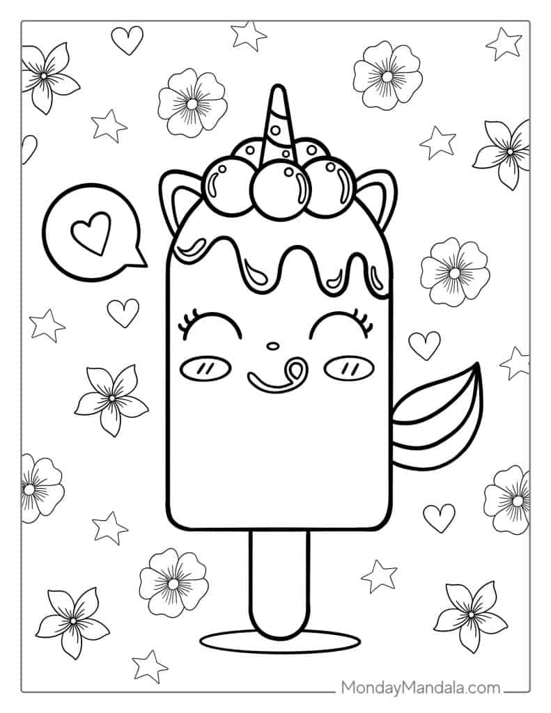 Ice cream coloring pages free pdf printables