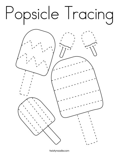 Popsicle tracing coloring page