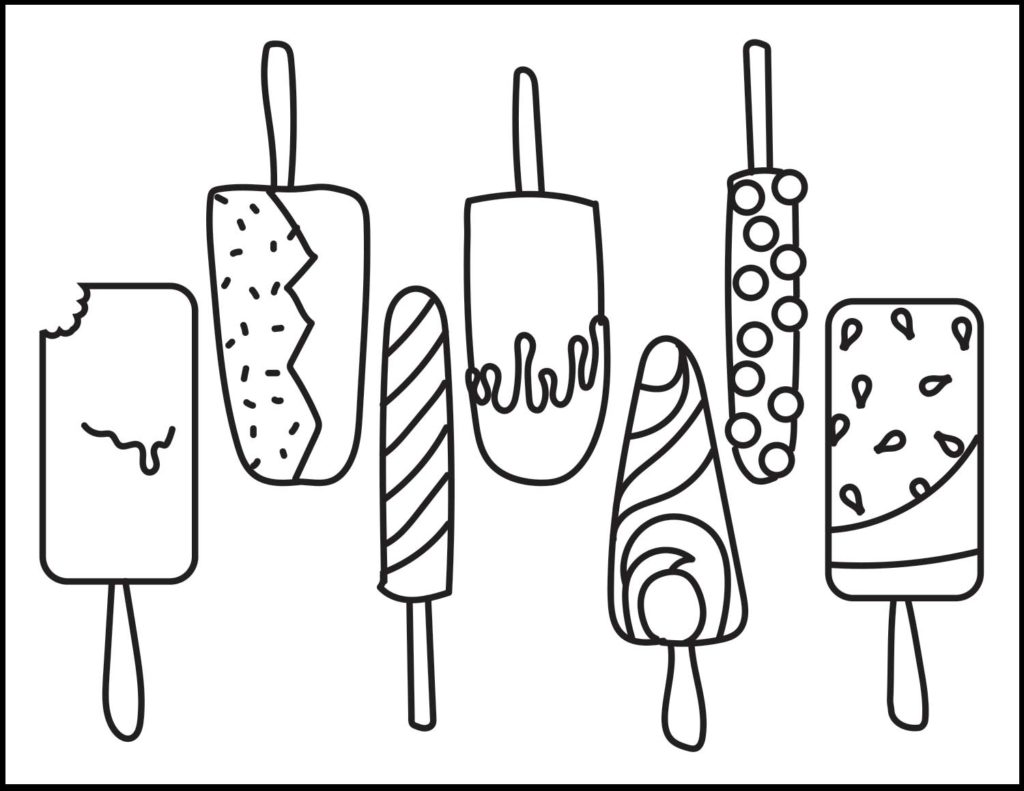 Popsicle coloring page roaring spork