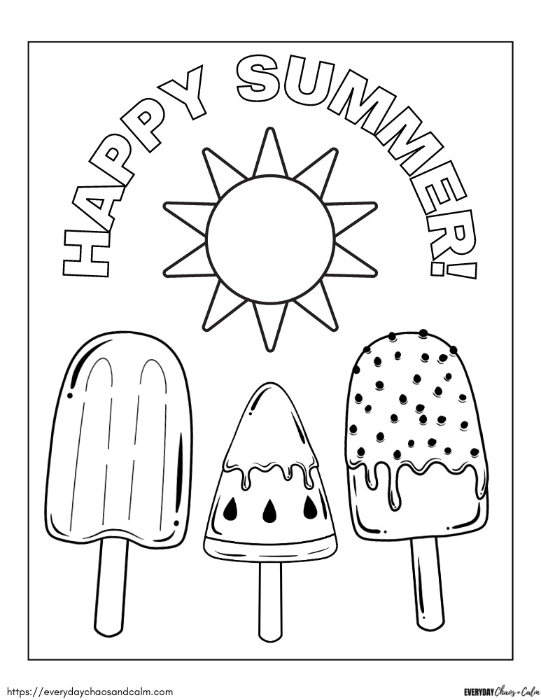 Free popsicle coloring pages for kids