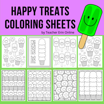 Sweet treats coloring pages sheets cupcakes ice cream popsicles more