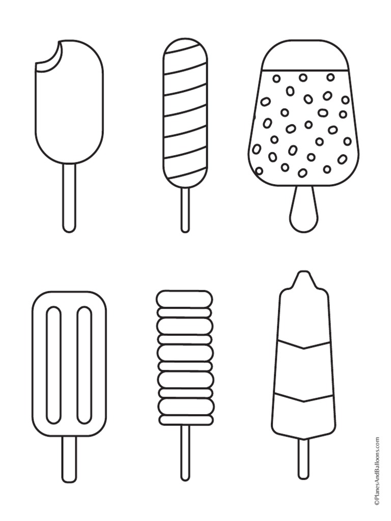 Popsicles coloring page pdf pdf