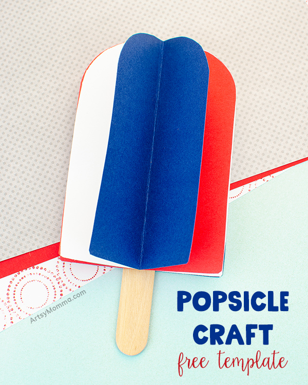 D paper popsicle craft with free template