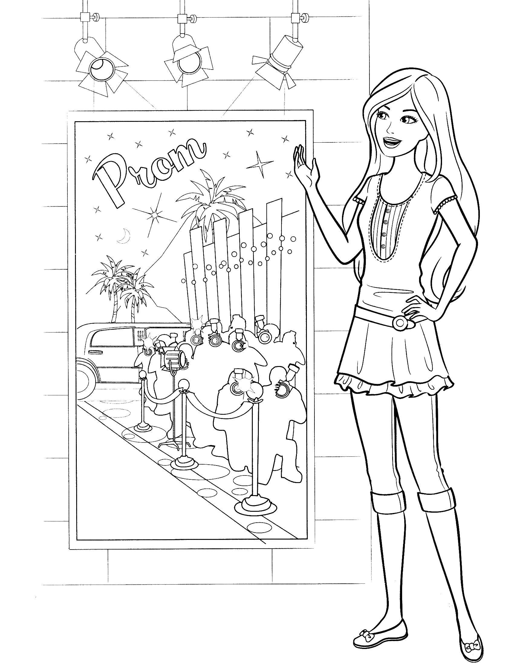 Online coloring pages coloring page barbie model barbie download print coloring page