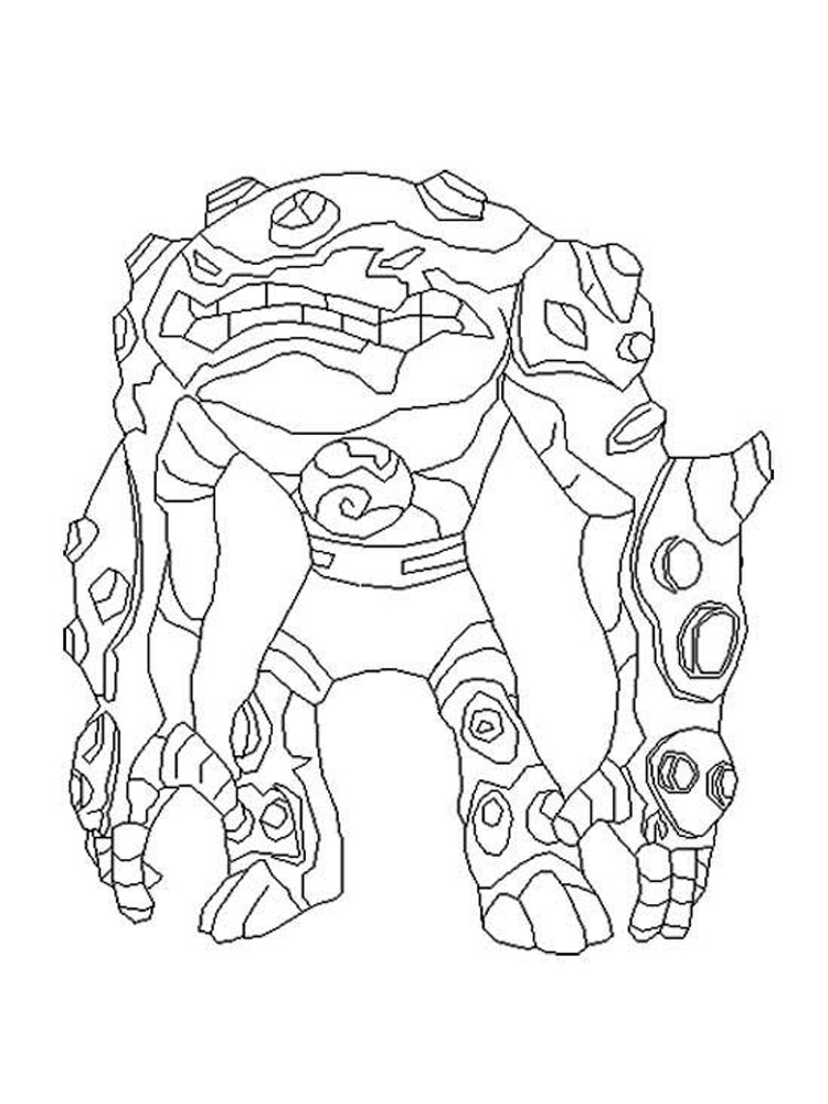 Rock monster from ben ten coloring page