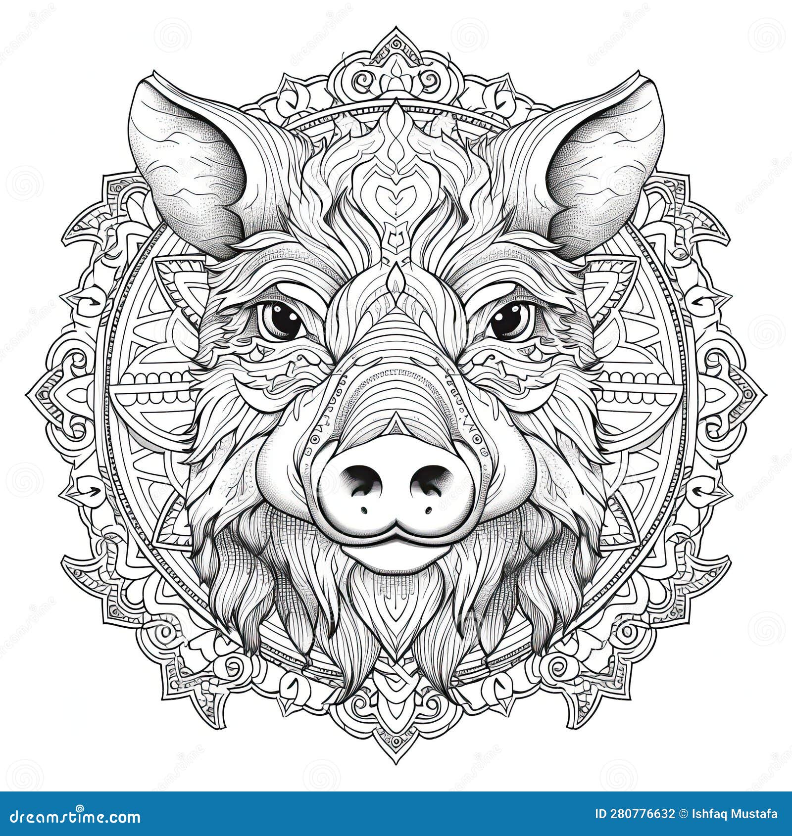 Coloring pages for adult creativity and stress relief stock illustration