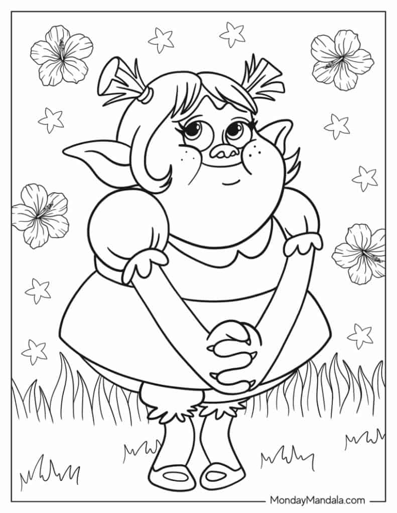 Trolls coloring pages free pdf printables