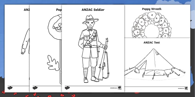 Anzac day colouring sheets