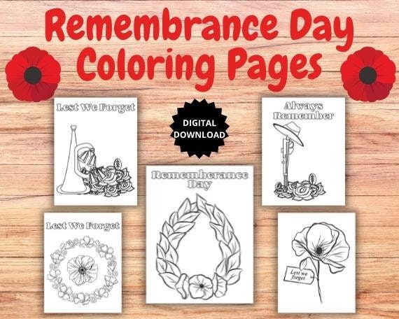 Remembrance day coloring pages remembrance day activity pack printable coloring sheets poppy craft poppy wreath