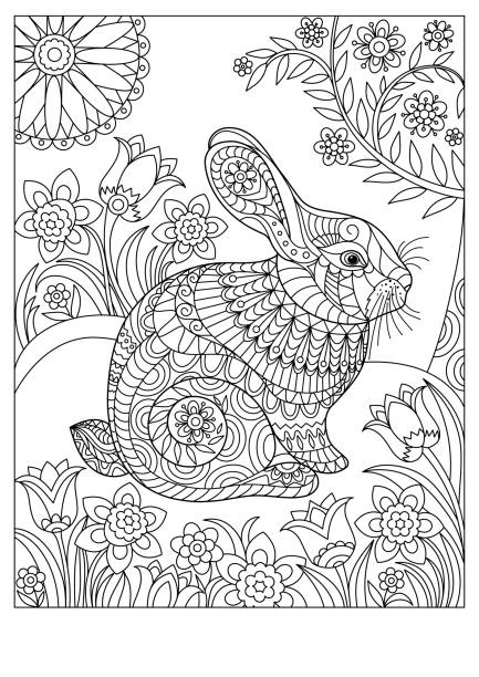 Adult coloring pages spring stock photos pictures royalty