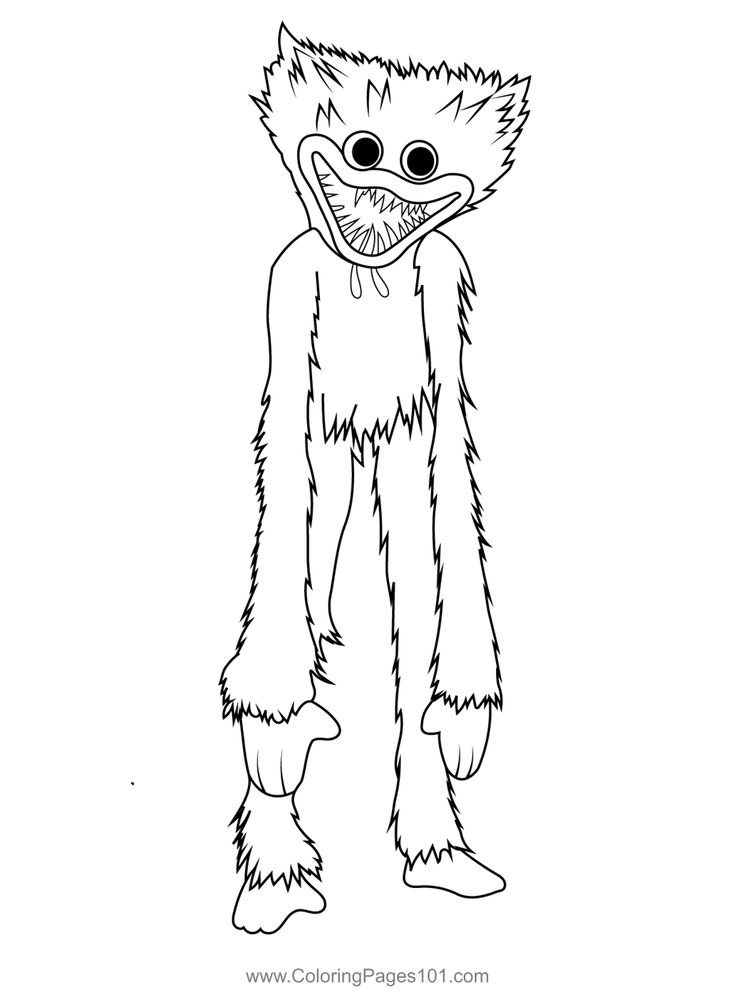 Huggy wuggy evil laughter poppy playtime coloring page superhero coloring pages coloring pages scary coloring pages