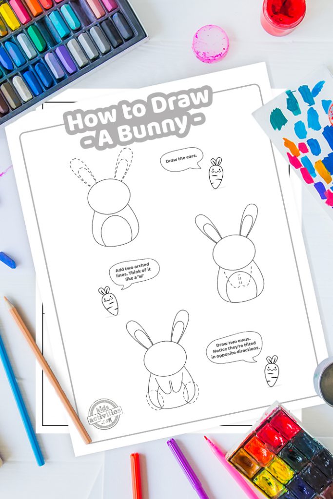 Printable how to draw a bunny easy drawing lesson kids activities blog