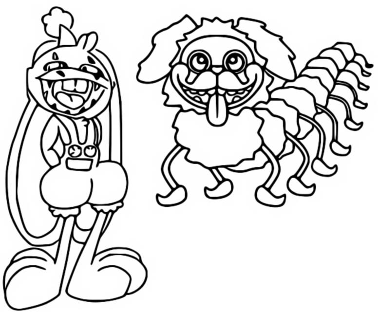 Coloring page poppy playtime pj pug