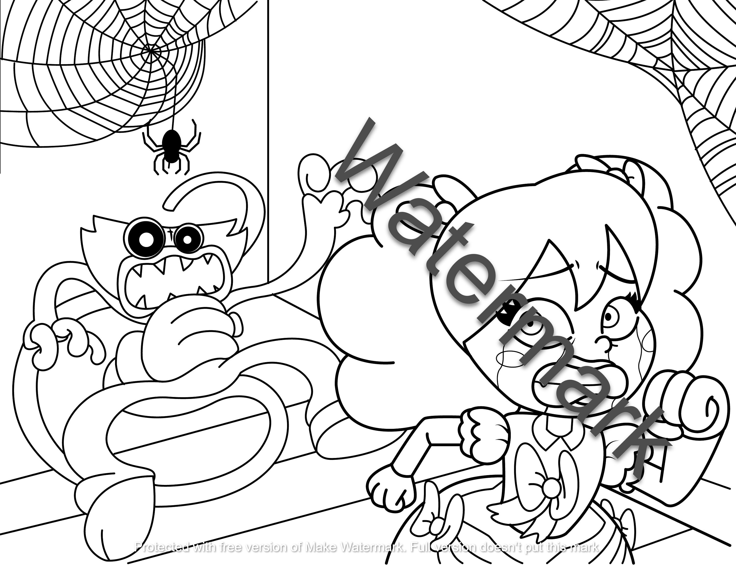 Poppys playtime huggy wuggy coloring page digital print instant download