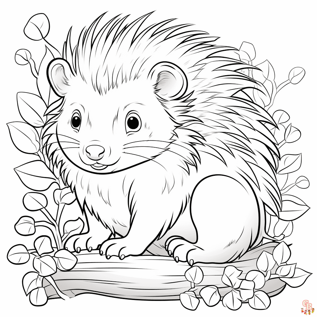 Printable porcupine coloring pages free for kids and adults