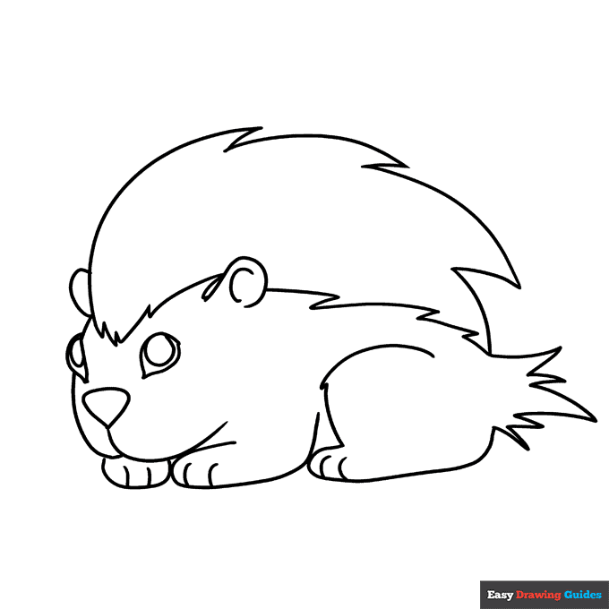 Porcupine coloring page easy drawing guides