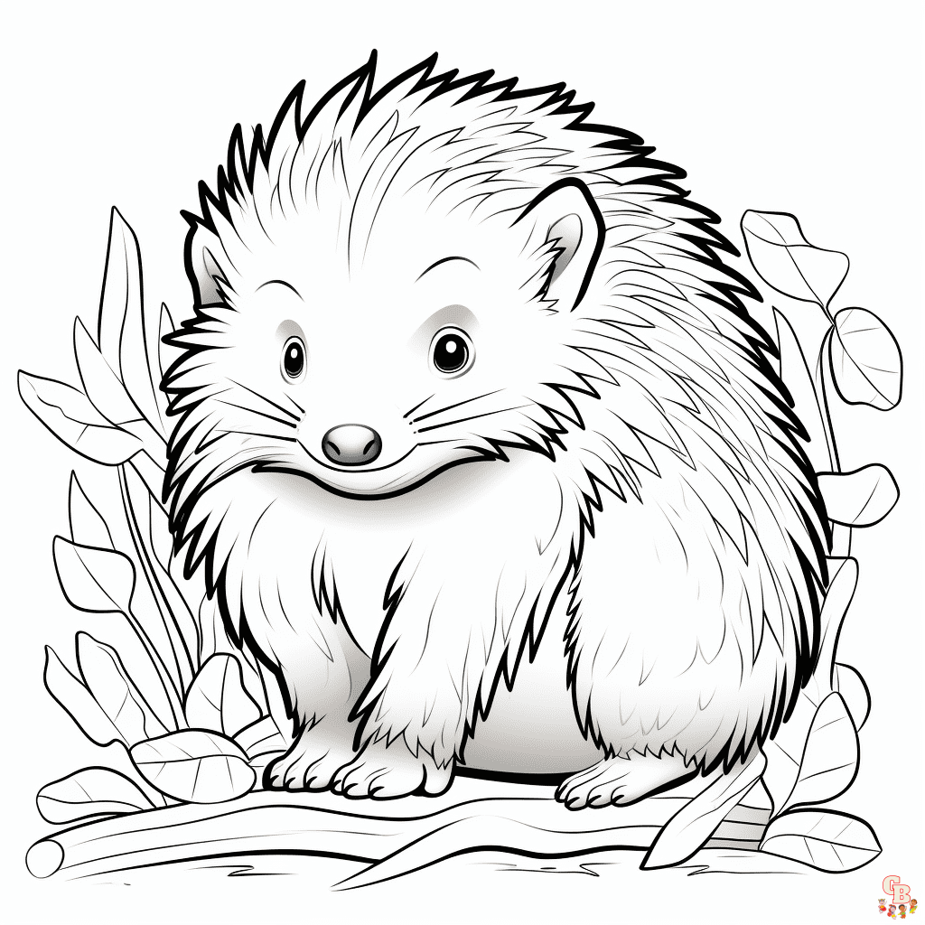 Printable porcupine coloring pages free for kids and adults