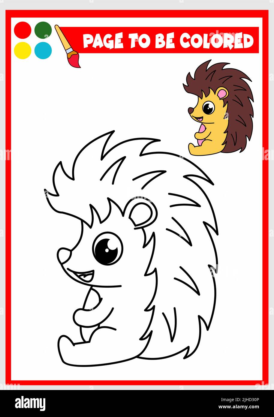 Coloring book for kids porcupine stock vector image art
