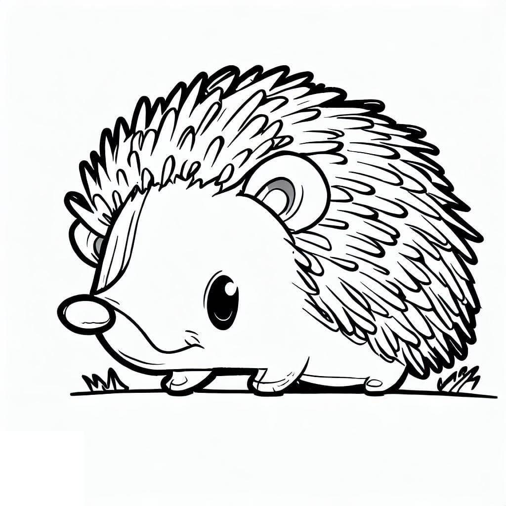 Cute hedgehog coloring page