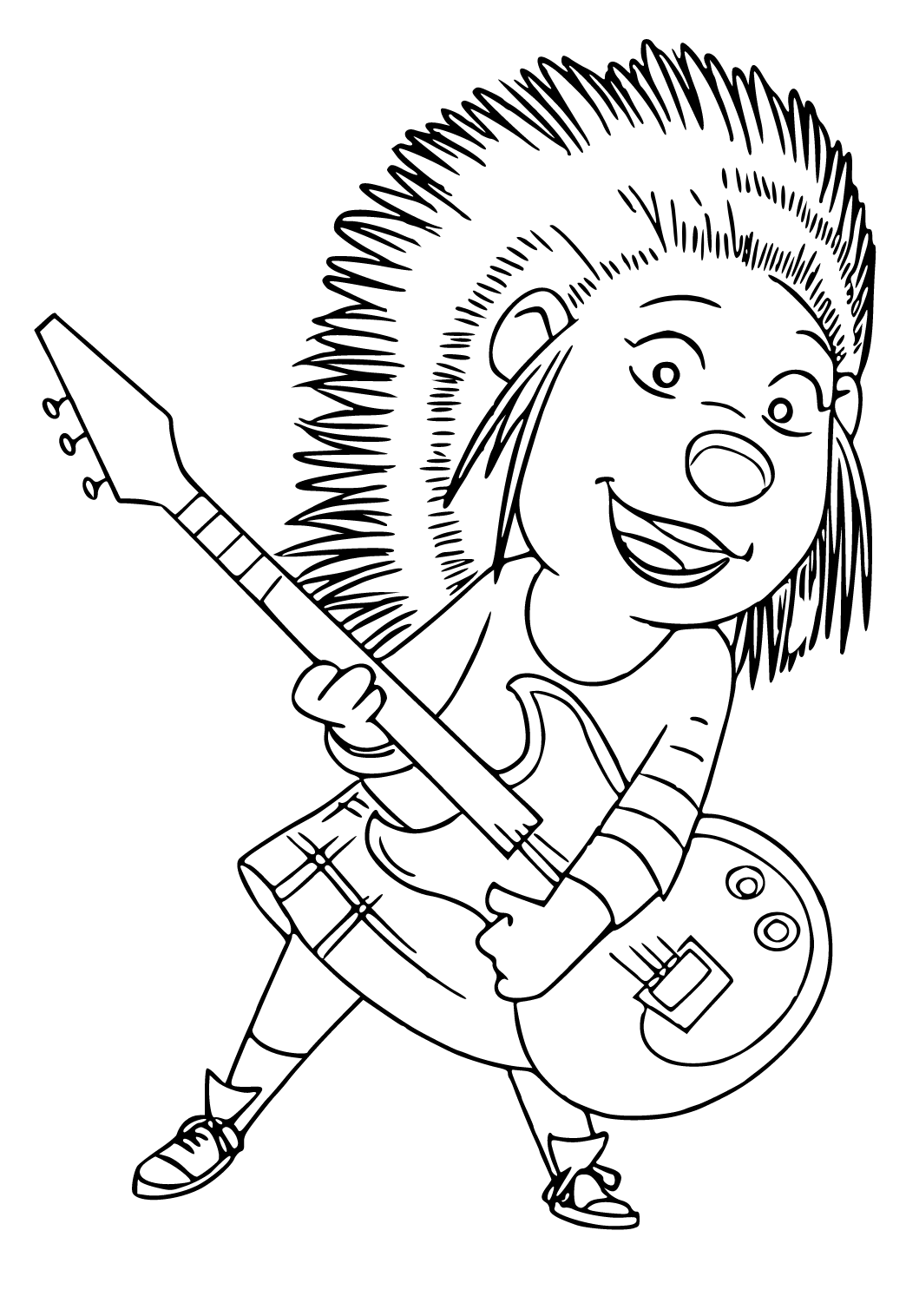 Free printable sing porcupine coloring page for adults and kids