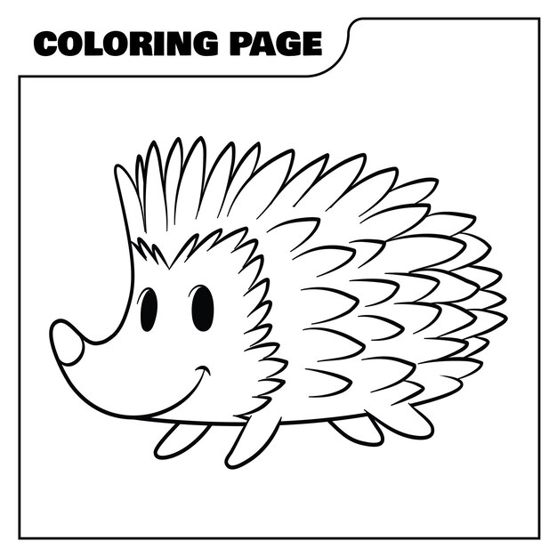 Premium vector coloring page cute porcupine vector illustration animal coloring page