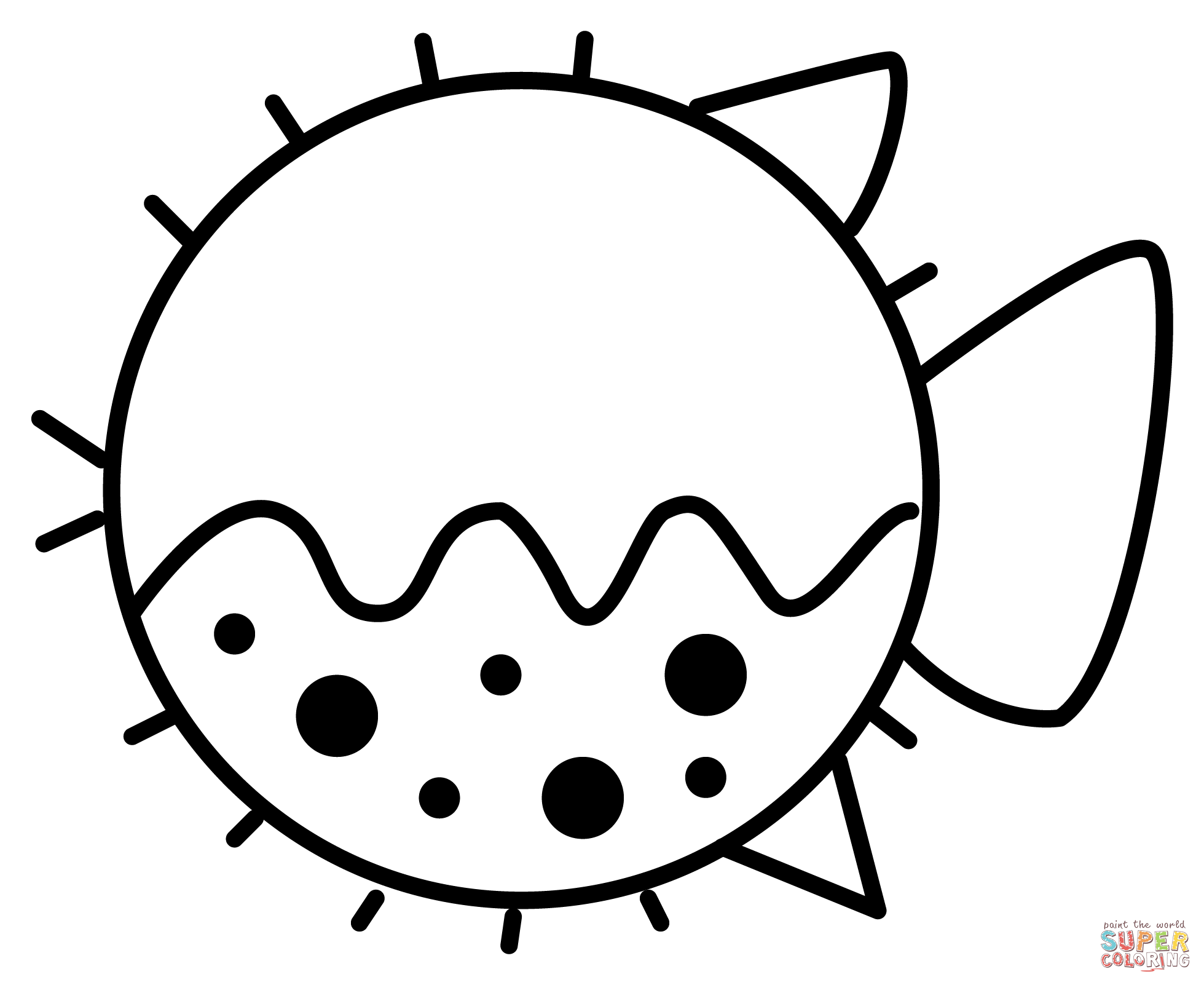 Blowfish emoji coloring page free printable coloring pages