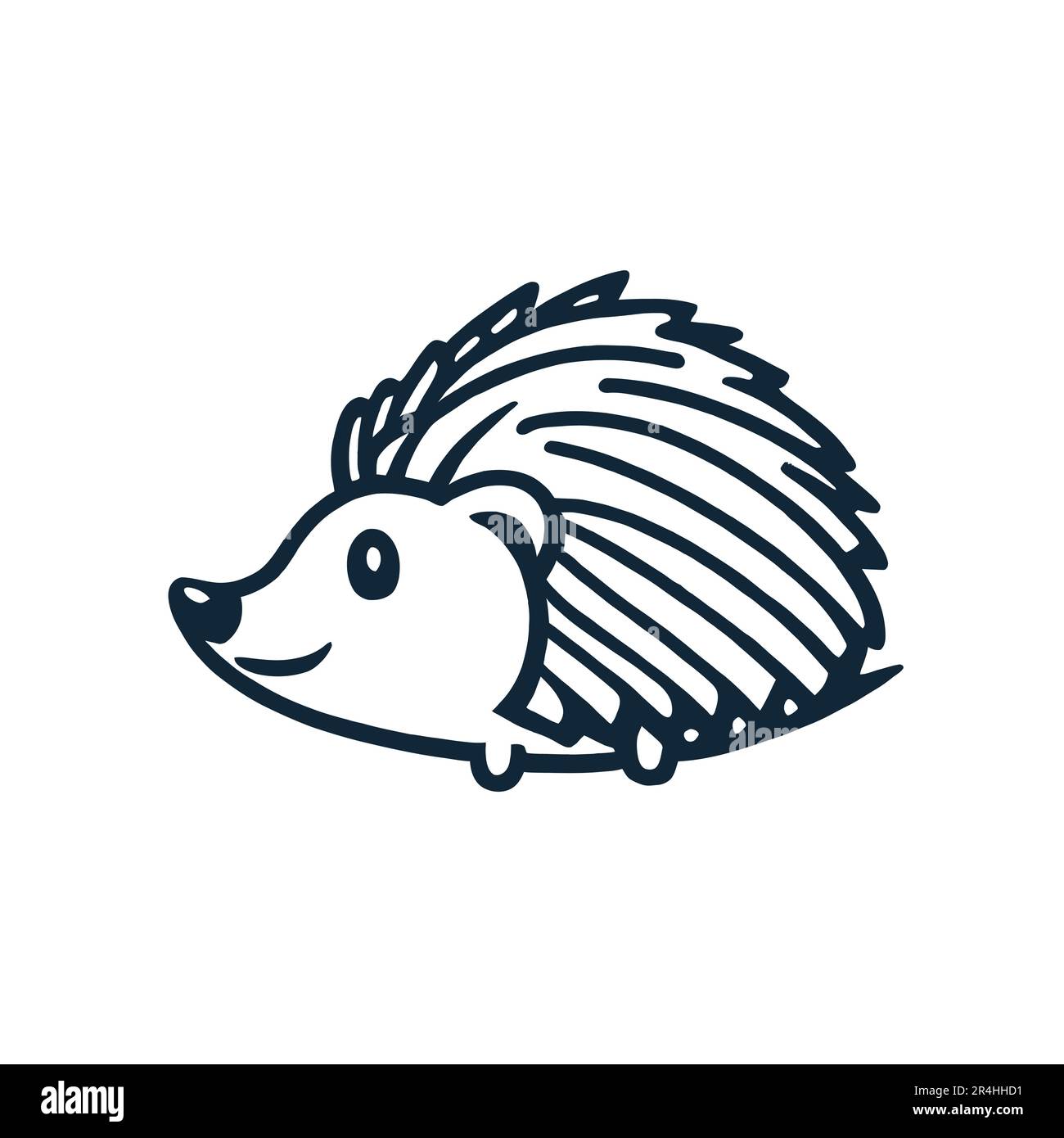 Cartoon illustration little hedgehog white cut out stock images pictures