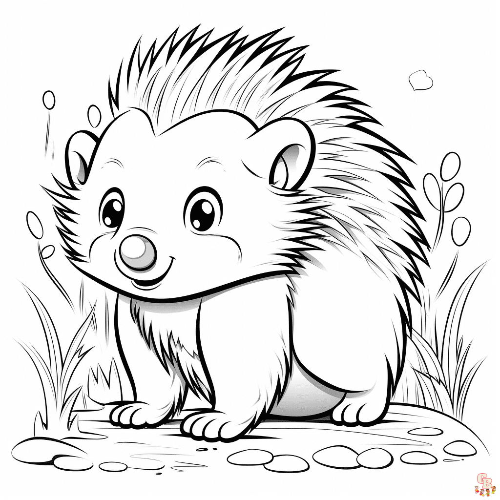 Printable porcupine coloring pages free for kids and adults